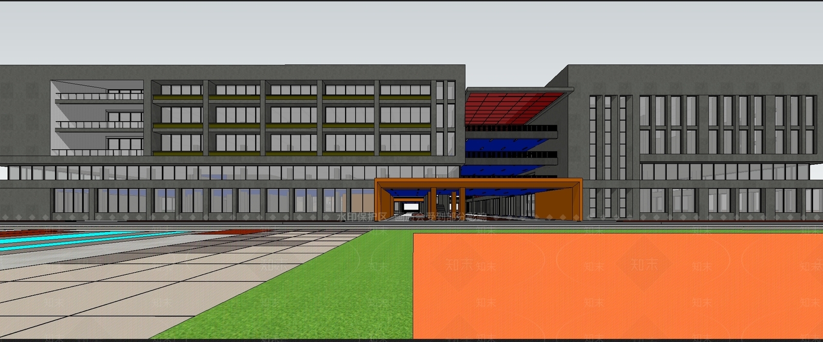 现代极简大学教学楼SU模型下载【ID:1201204963】