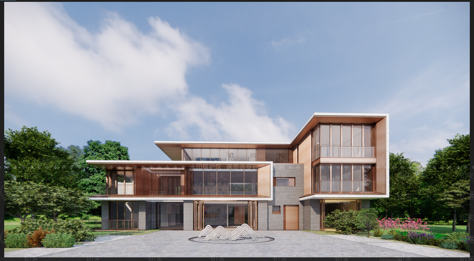 现代复古乡村民房SU模型下载【ID:1201205782】