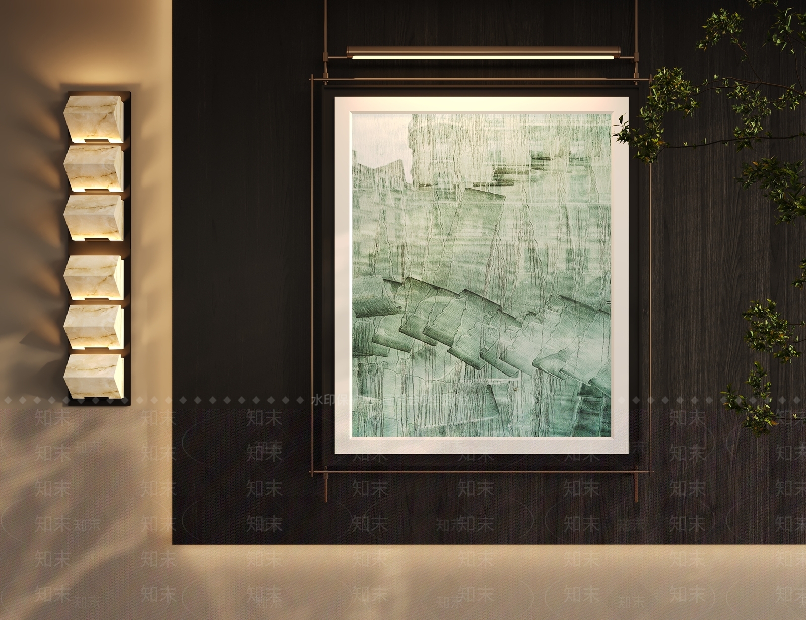 现代中式挂画3D模型下载【ID:1201205603】