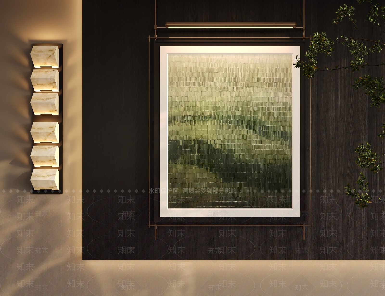 现代中式挂画3D模型下载【ID:1201205697】