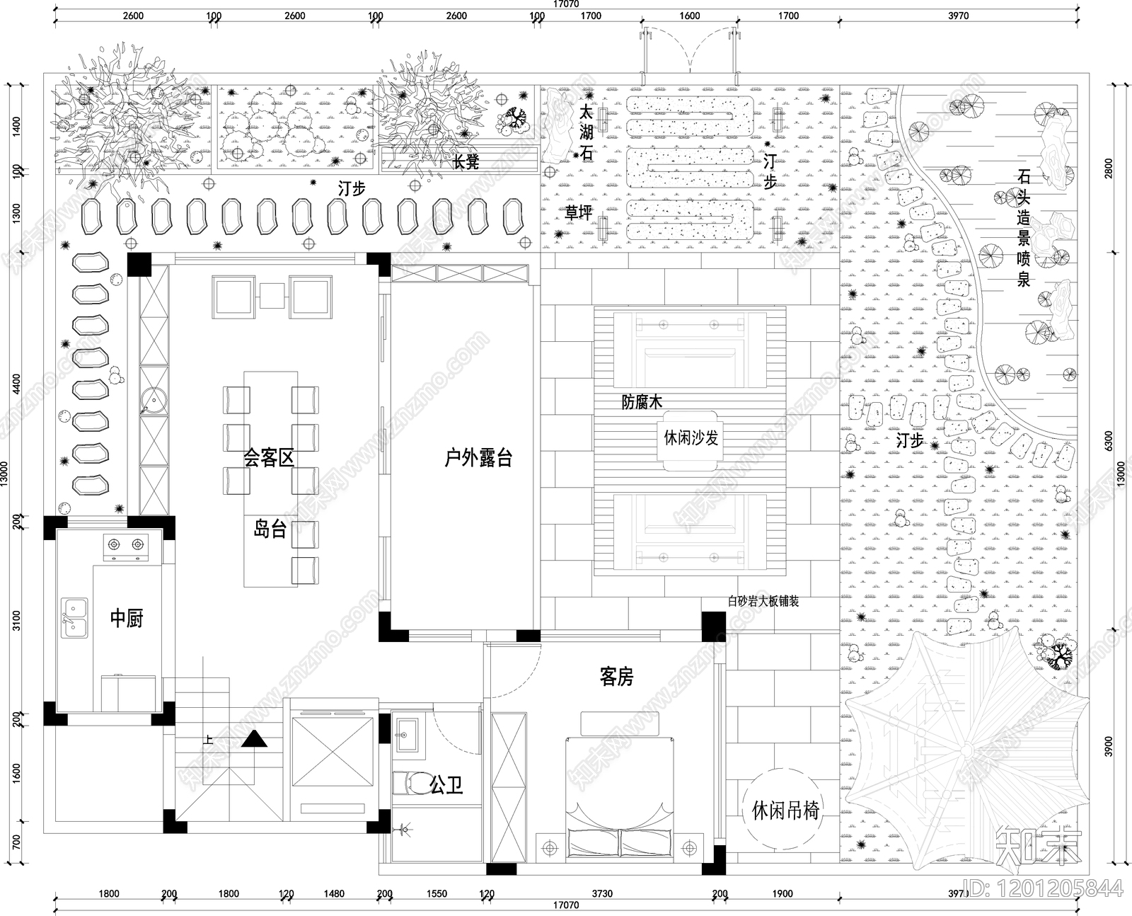 现代中式庭院施工图下载【ID:1201205844】