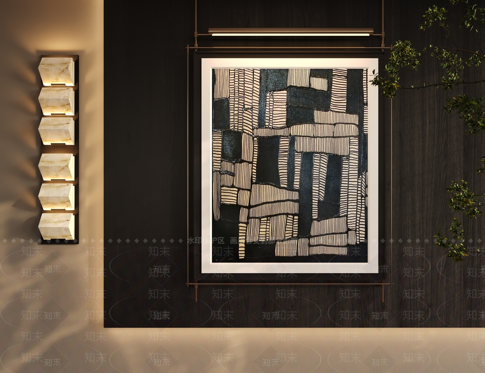 中古极简挂画3D模型下载【ID:1201205857】