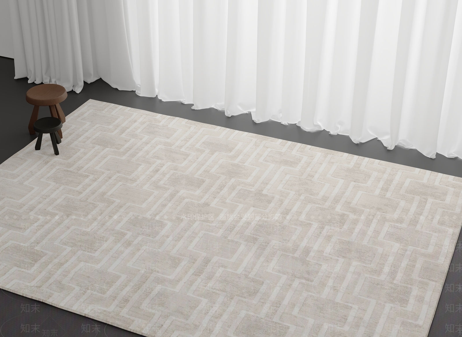 奶油法式地毯SU模型下载【ID:1201206194】