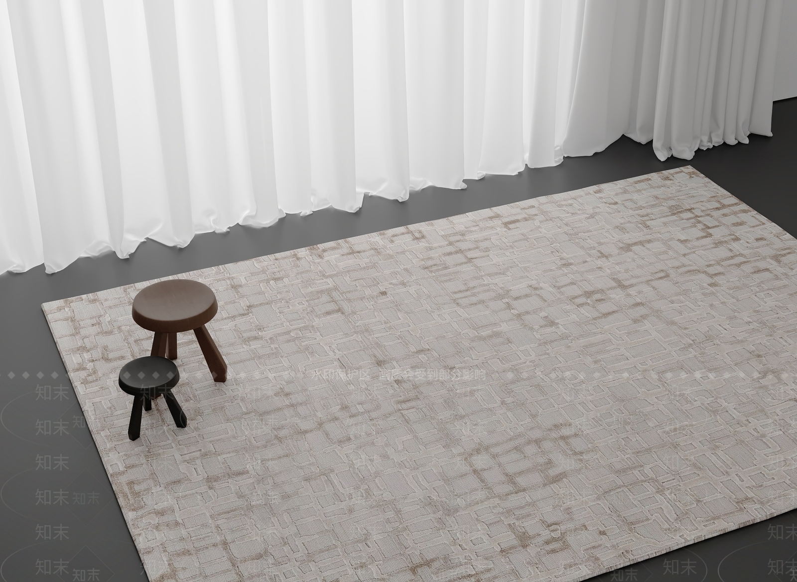 现代新中式地毯3D模型下载【ID:1201206463】