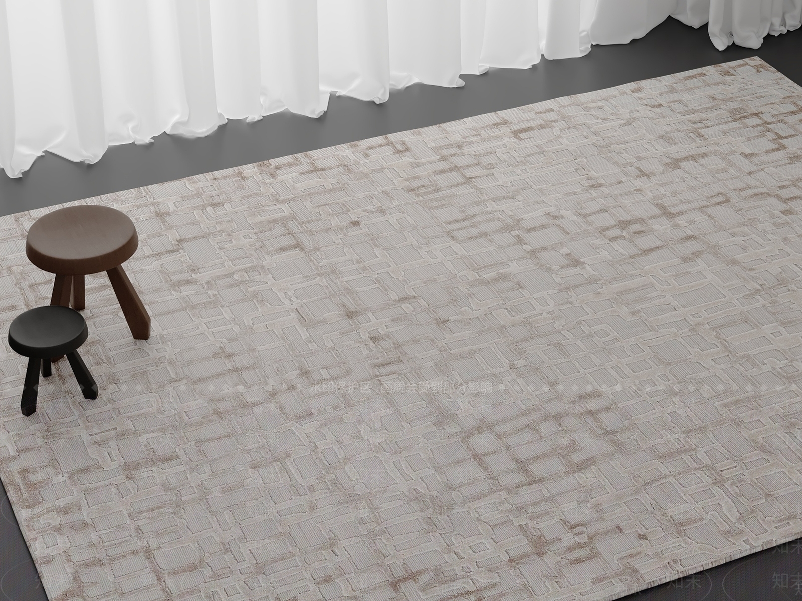现代新中式地毯SU模型下载【ID:1201206583】