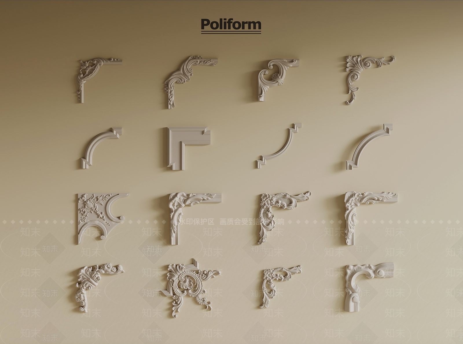 法式雕花3D模型下载【ID:1201208593】