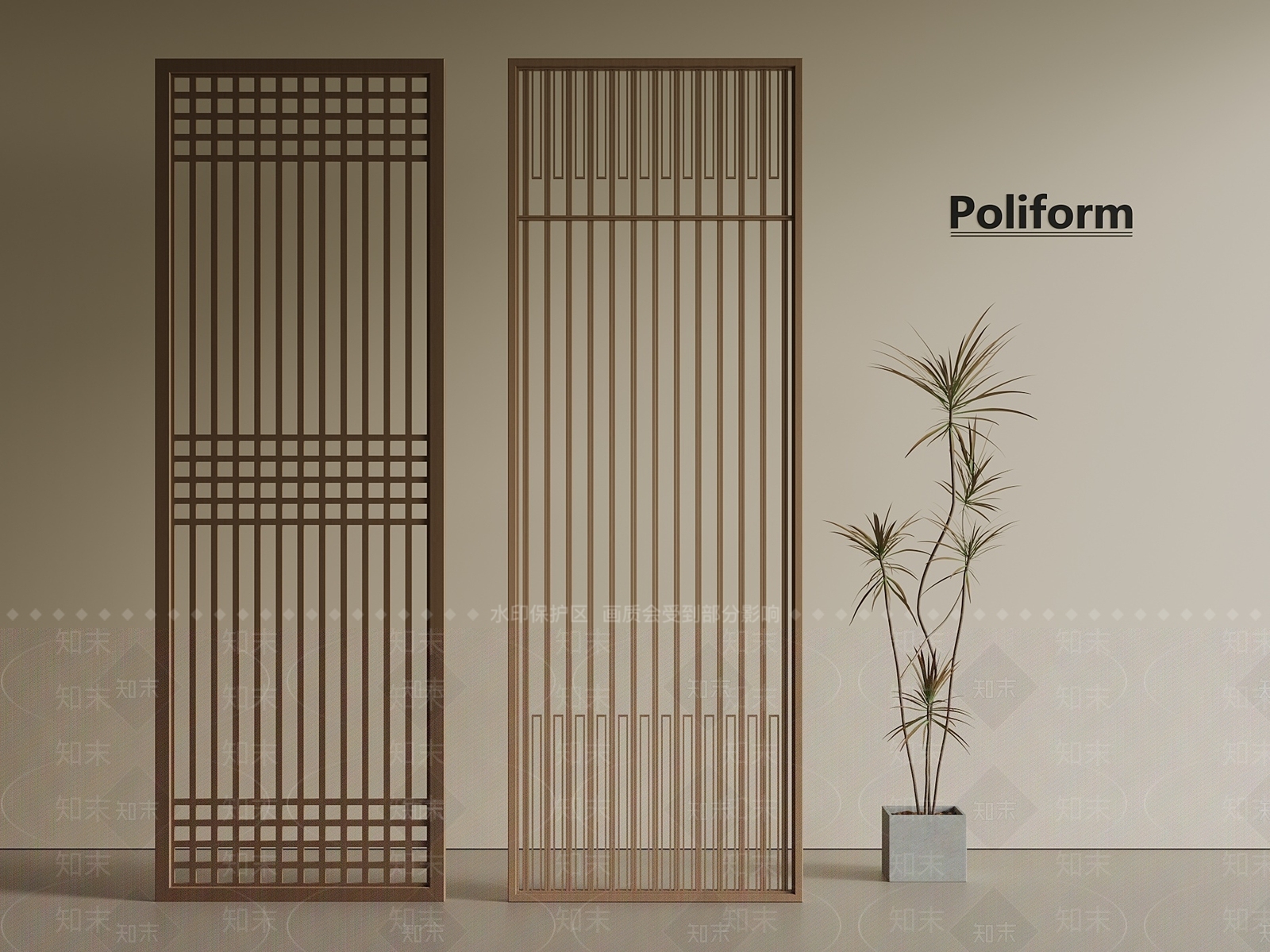 中古新中式隔断3D模型下载【ID:1201208885】