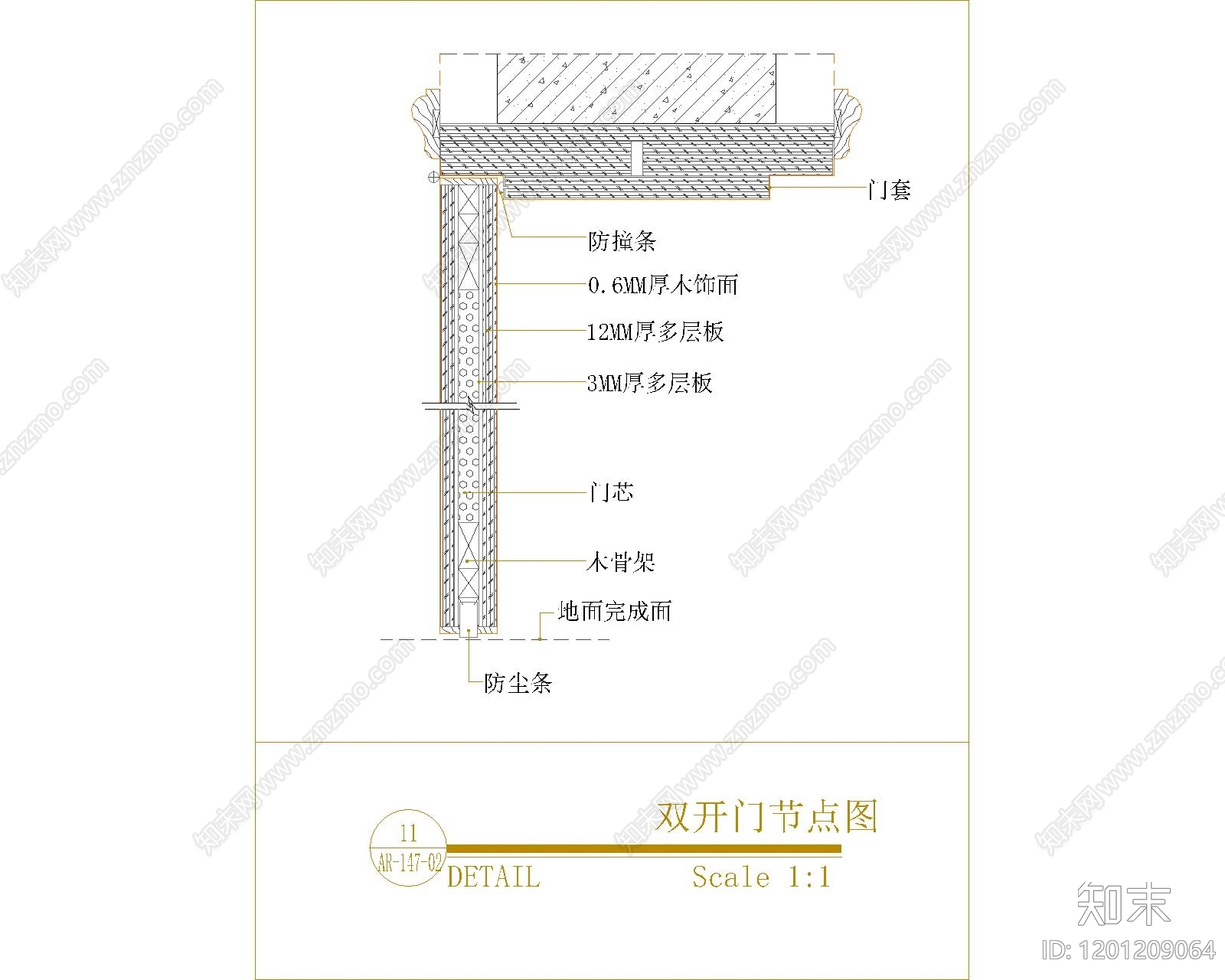 入户门cad施工图下载【ID:1201209064】