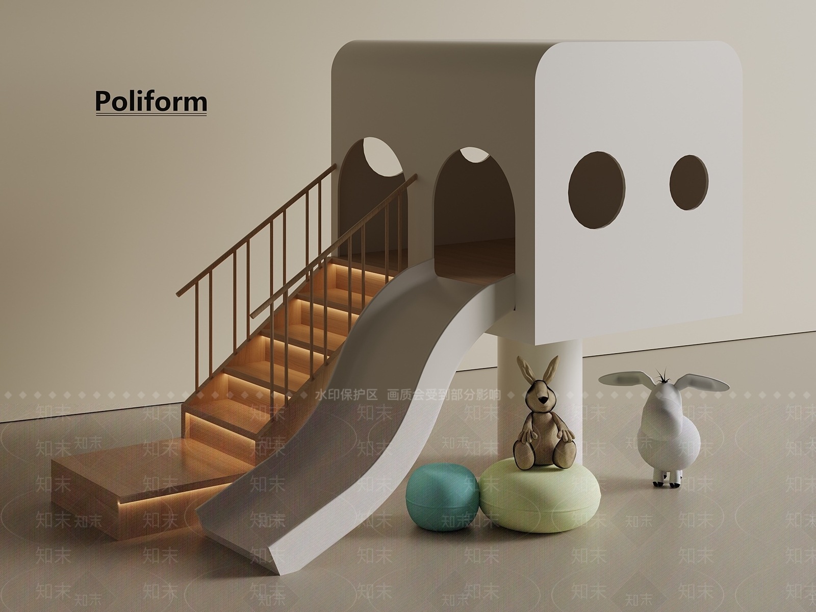 儿童滑梯SU模型下载【ID:1201211364】