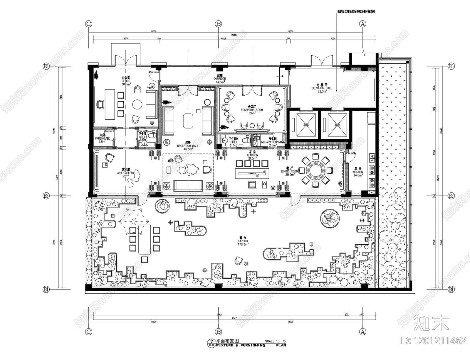现代会所cad施工图下载【ID:1201211462】
