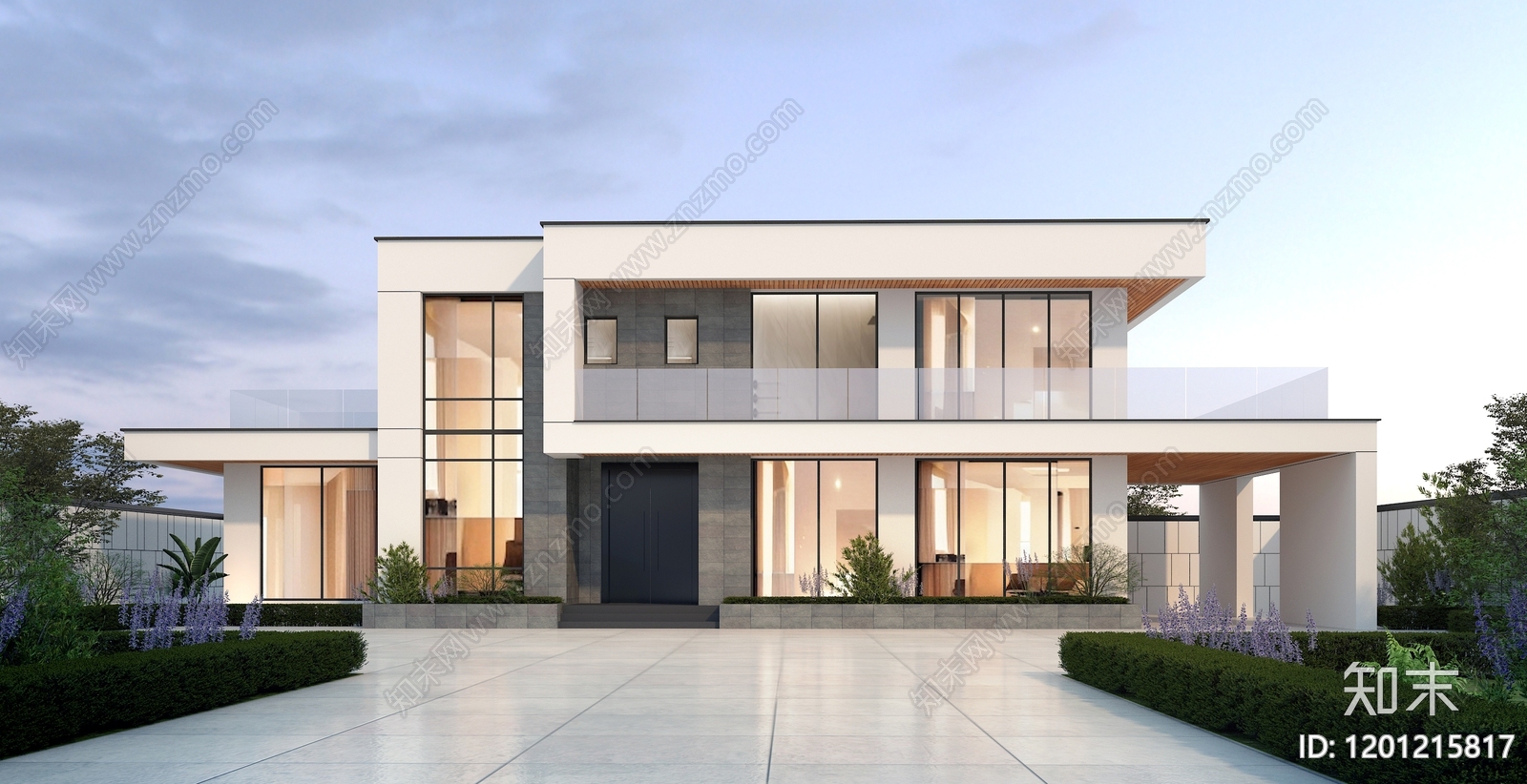 现代别墅建筑施工图下载【ID:1201215817】