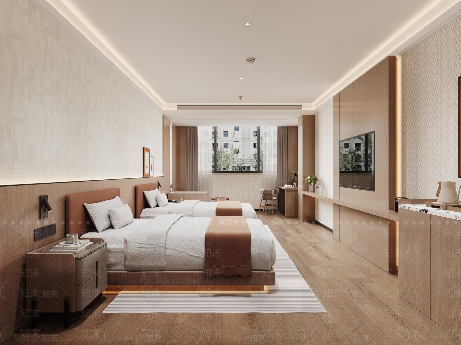 现代酒店客房3D模型下载【ID:1201216254】