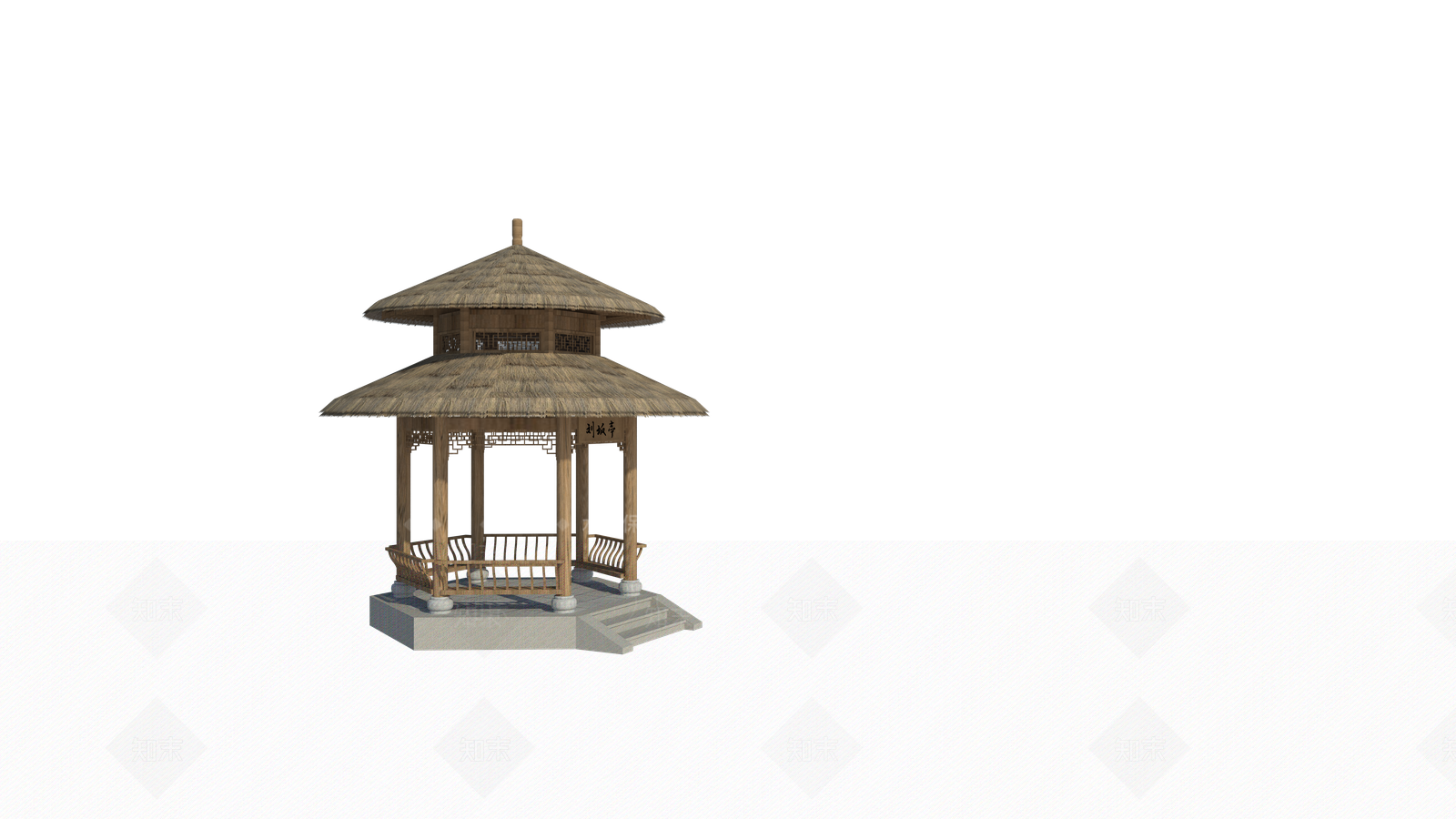 新中式复古其他景观小建筑SU模型下载【ID:1201216286】
