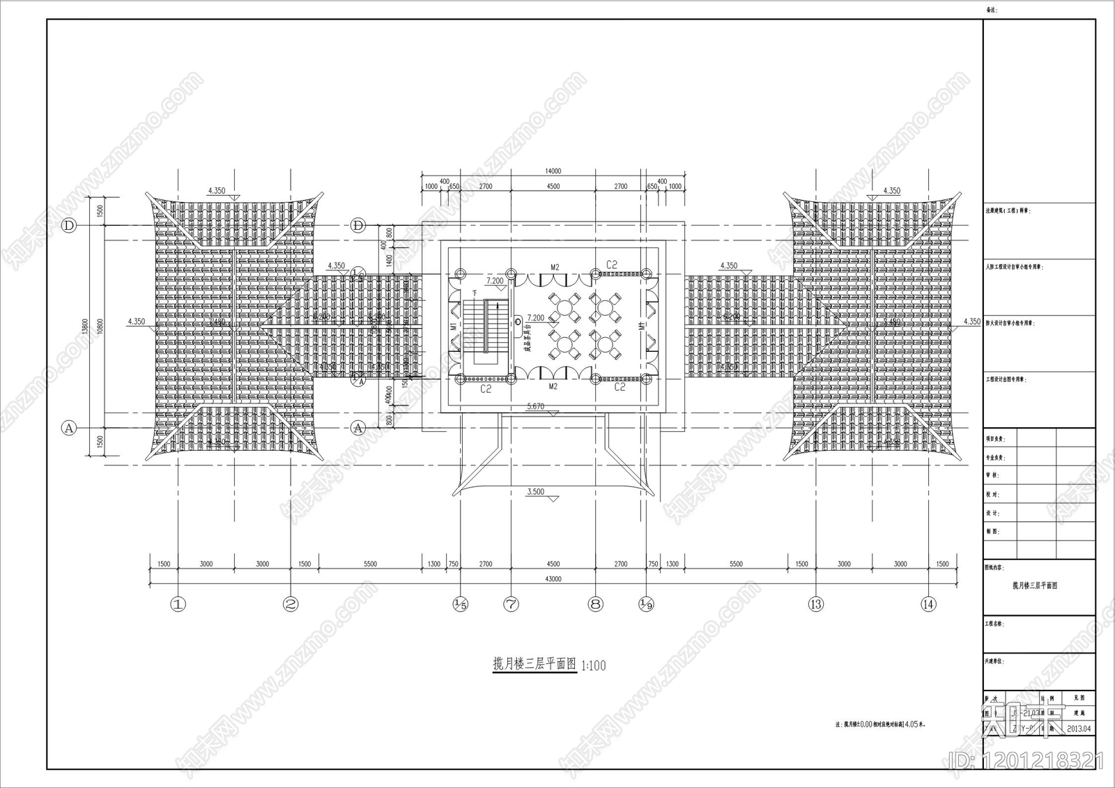 仿古建筑cad施工图下载【ID:1201218321】