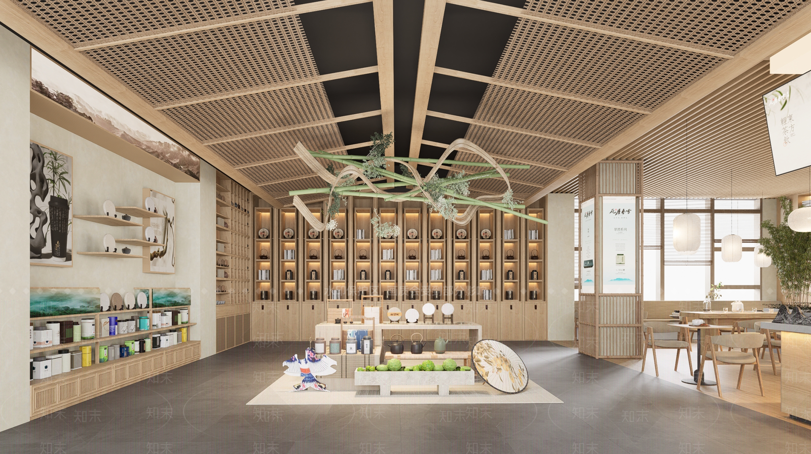 D5渲染器现代茶馆SU模型下载【ID:1201219632】