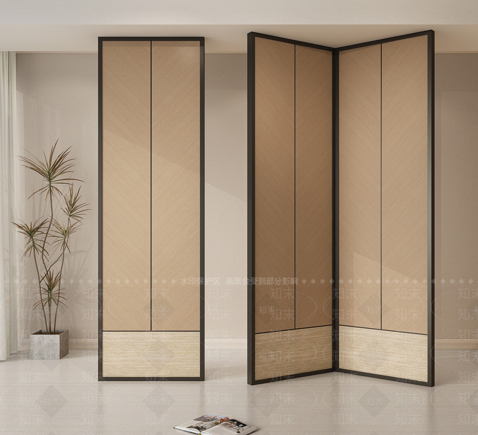 现代复古隔断SU模型下载【ID:1201220526】