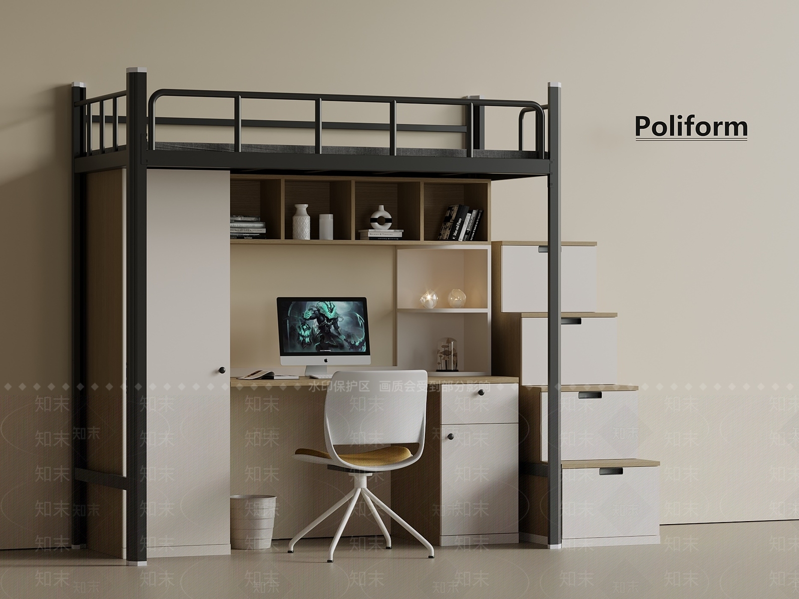 轻奢意式上下床3D模型下载【ID:1201221699】