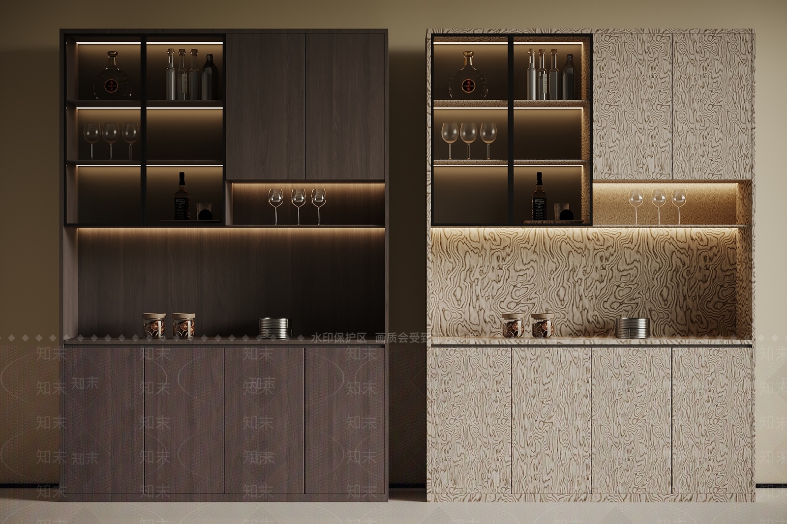 现代意式酒柜3D模型下载【ID:1201221453】