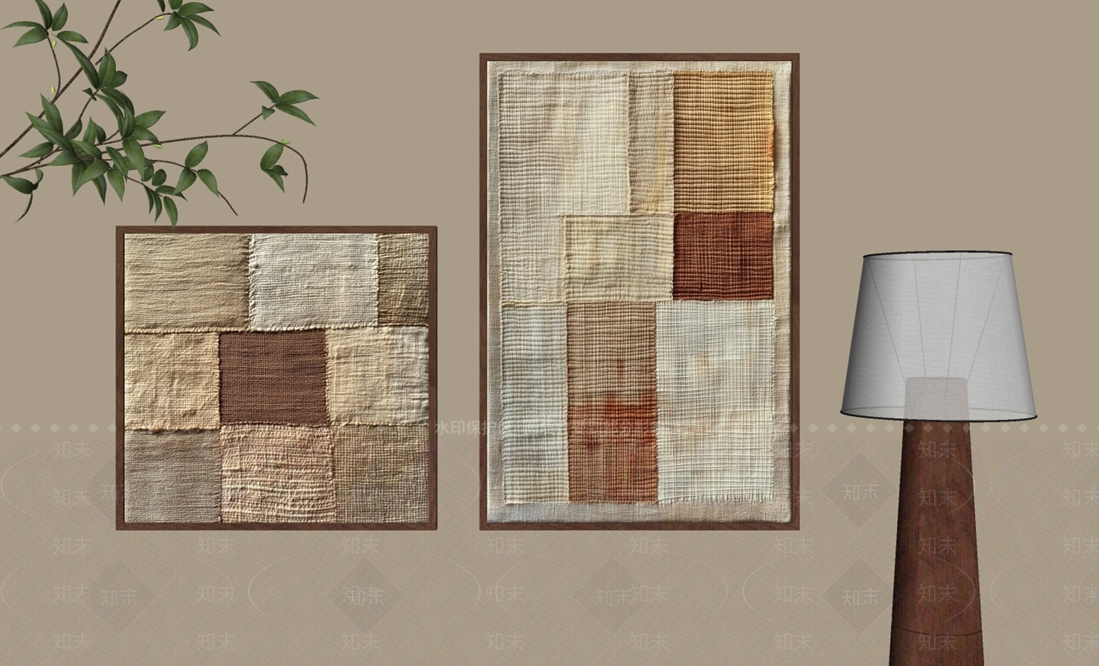 中古侘寂挂画SU模型下载【ID:1201222211】