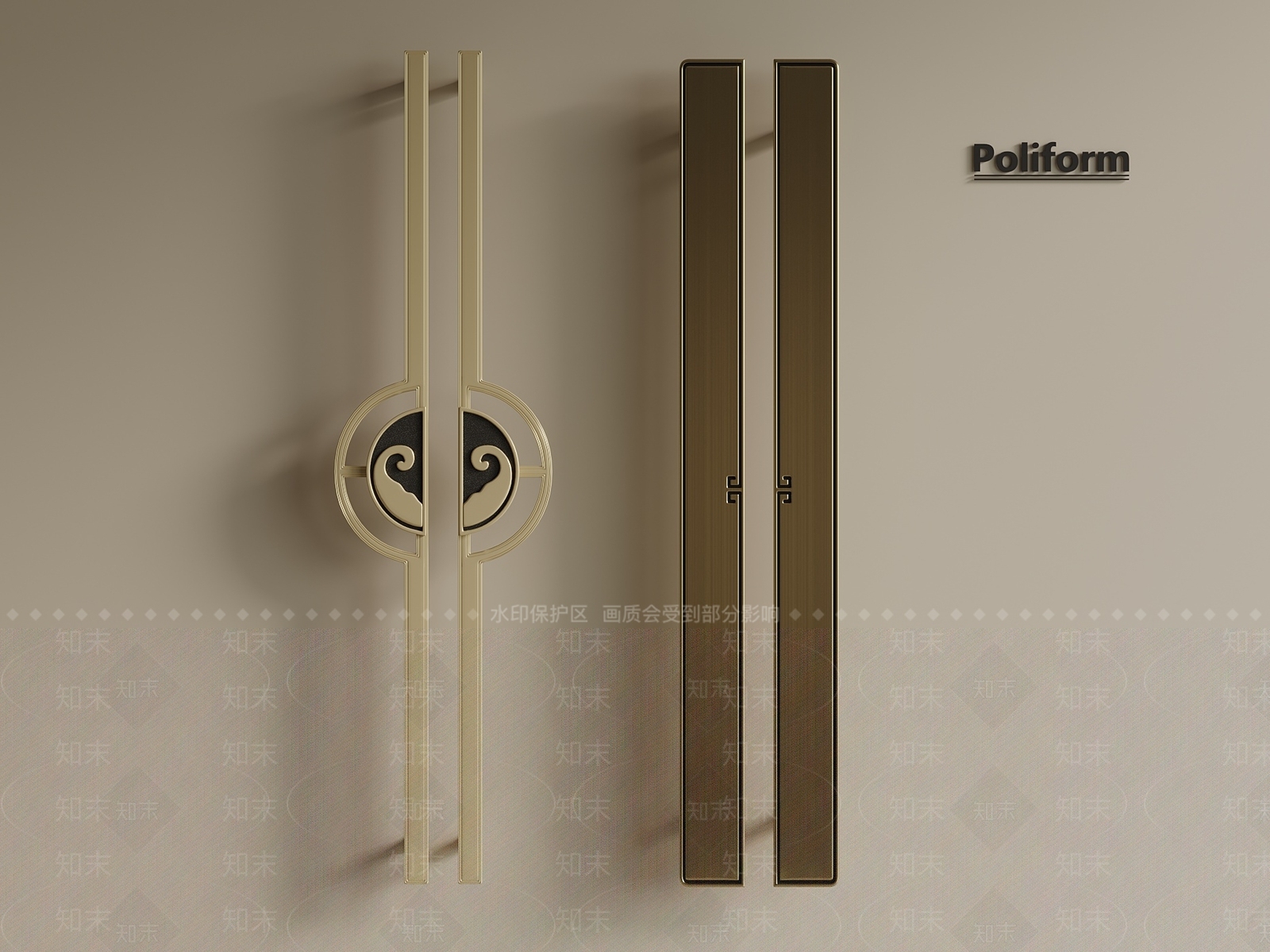 新中式中式拉手3D模型下载【ID:1201224326】