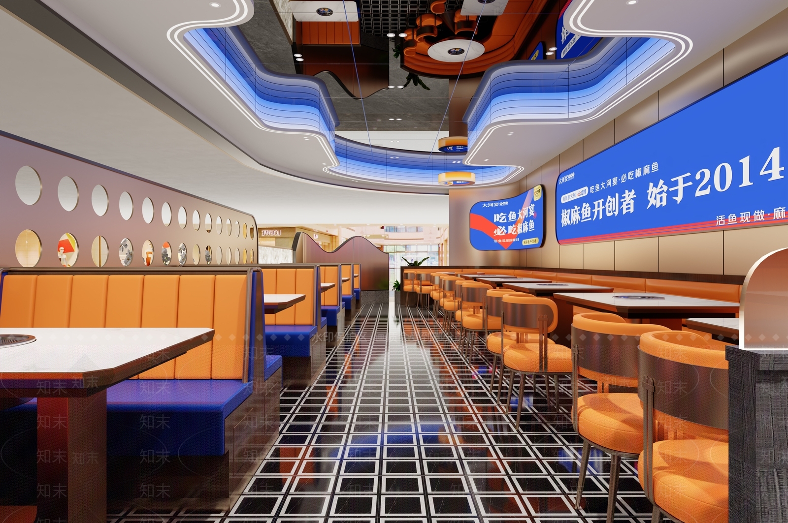 现代中餐厅3D模型下载【ID:1201225490】