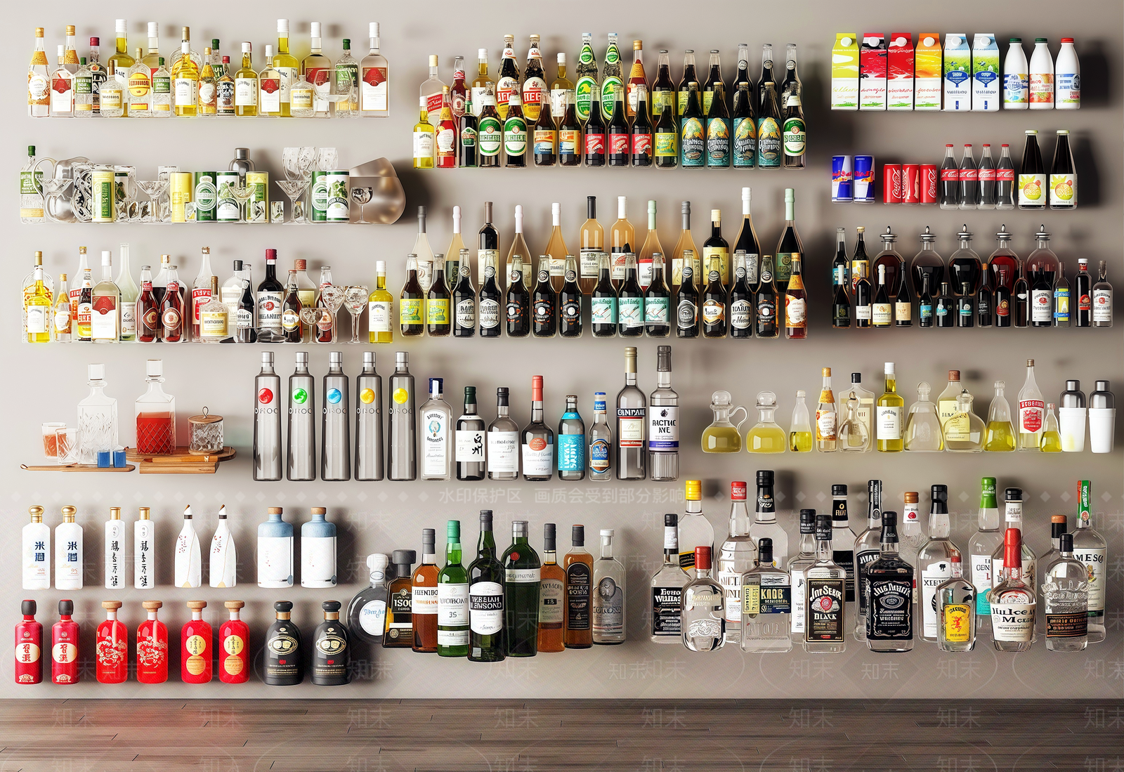 酒水食物3D模型下载【ID:1201226323】