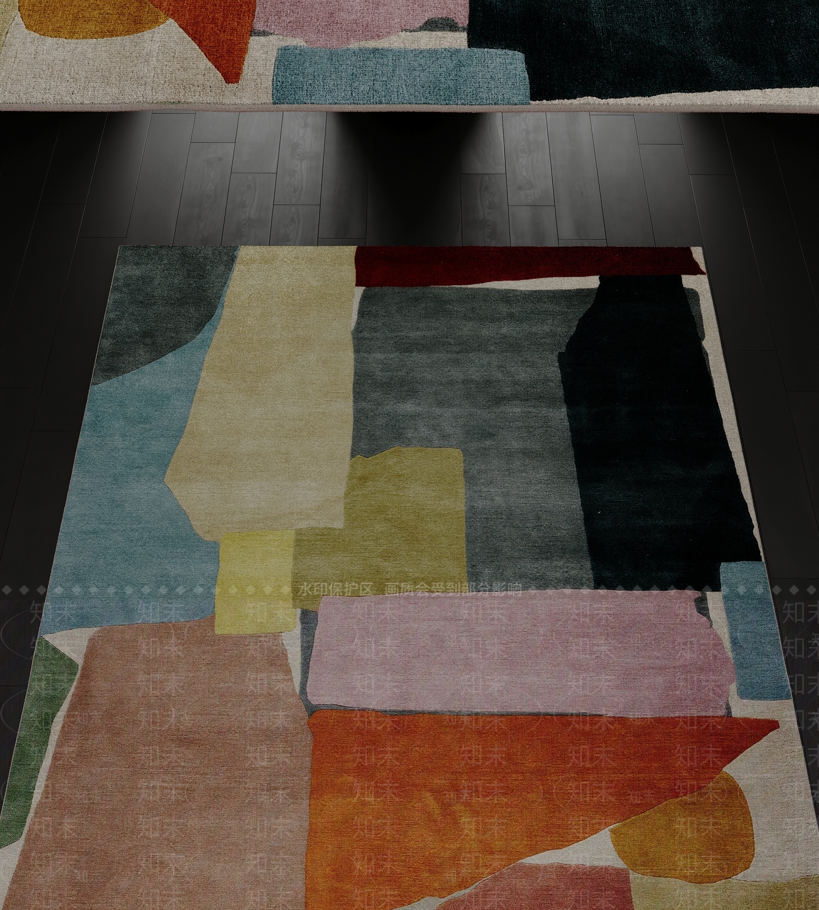 奶油简约地毯3D模型下载【ID:1201226753】