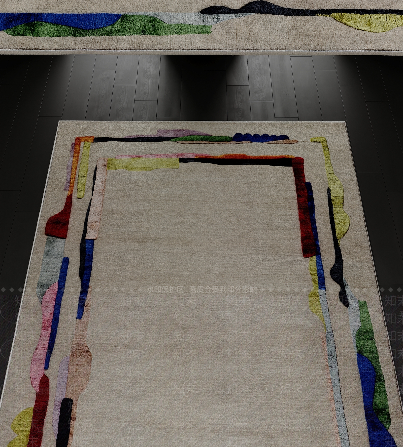 现代中古地毯3D模型下载【ID:1201227753】