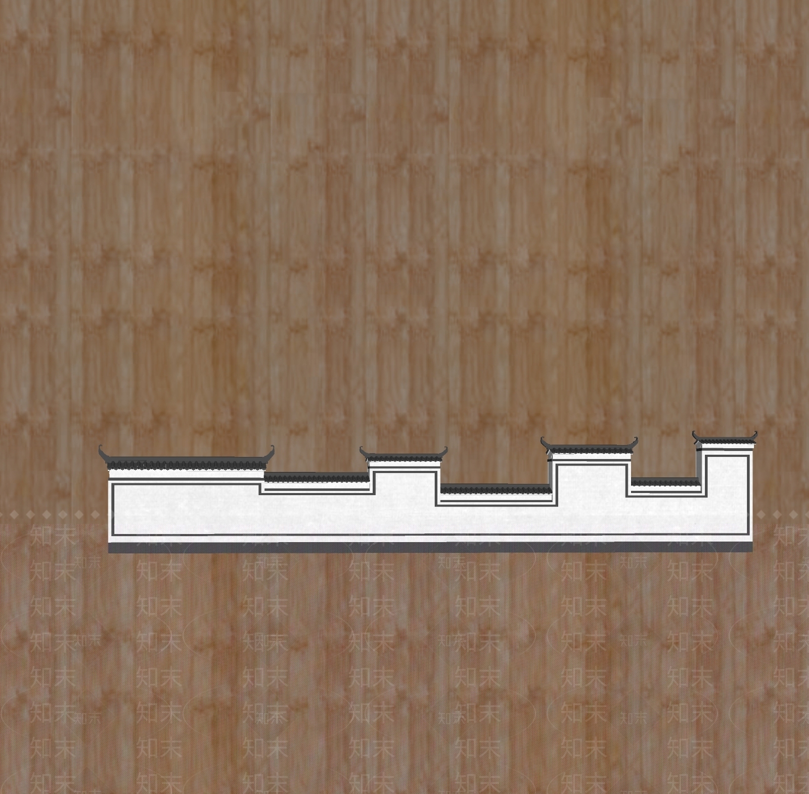 新中式背景墙SU模型下载【ID:1201230011】