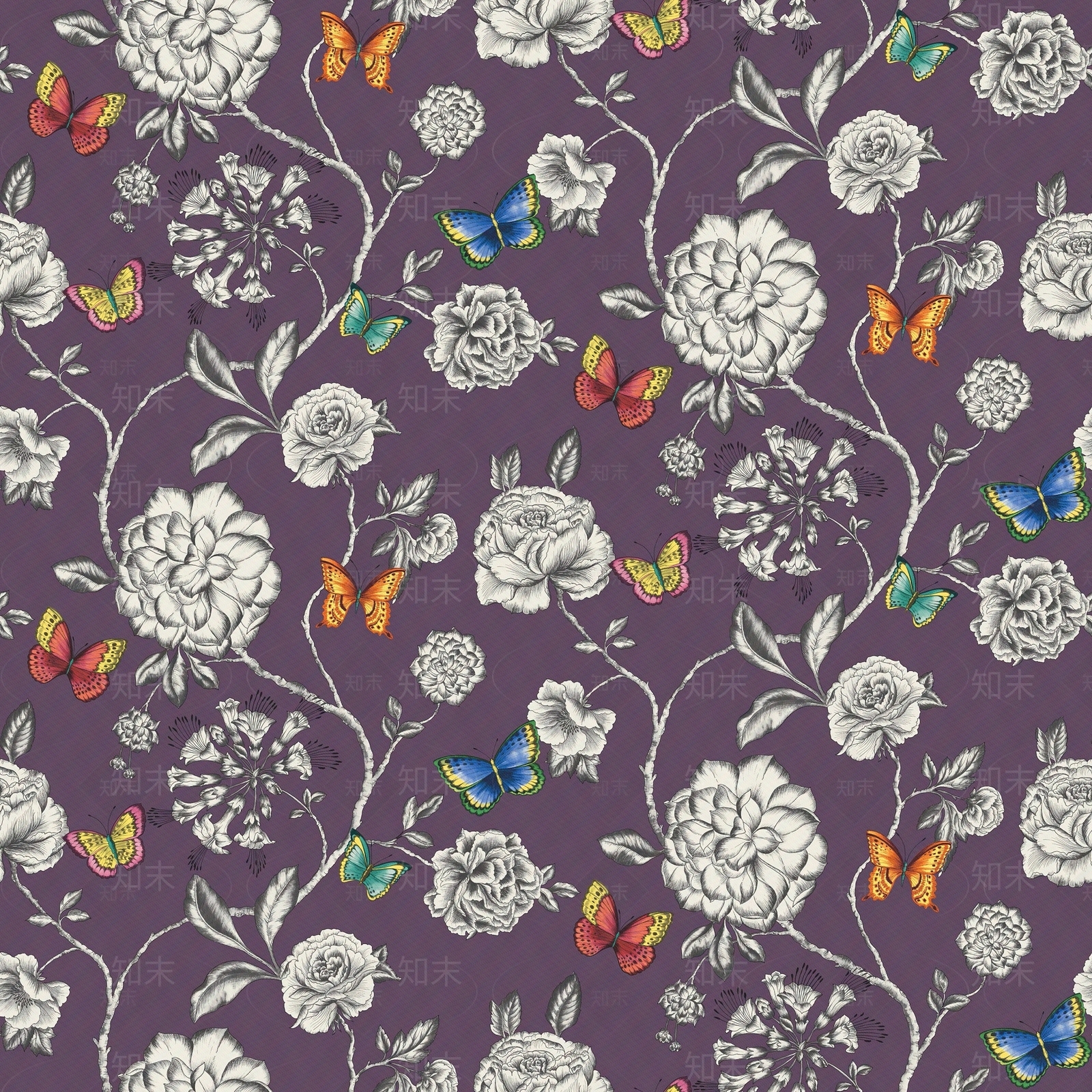 现代欧式花纹壁纸贴图下载【ID:1201231717】