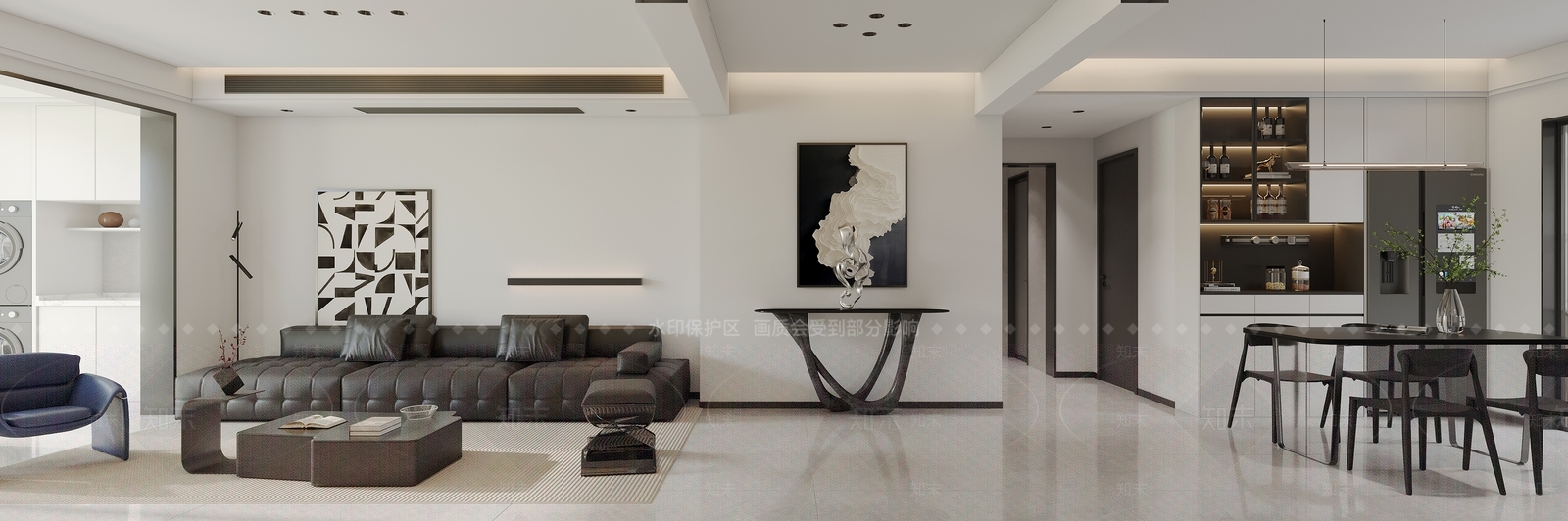 现代民宿大厅3D模型下载【ID:1215194340】