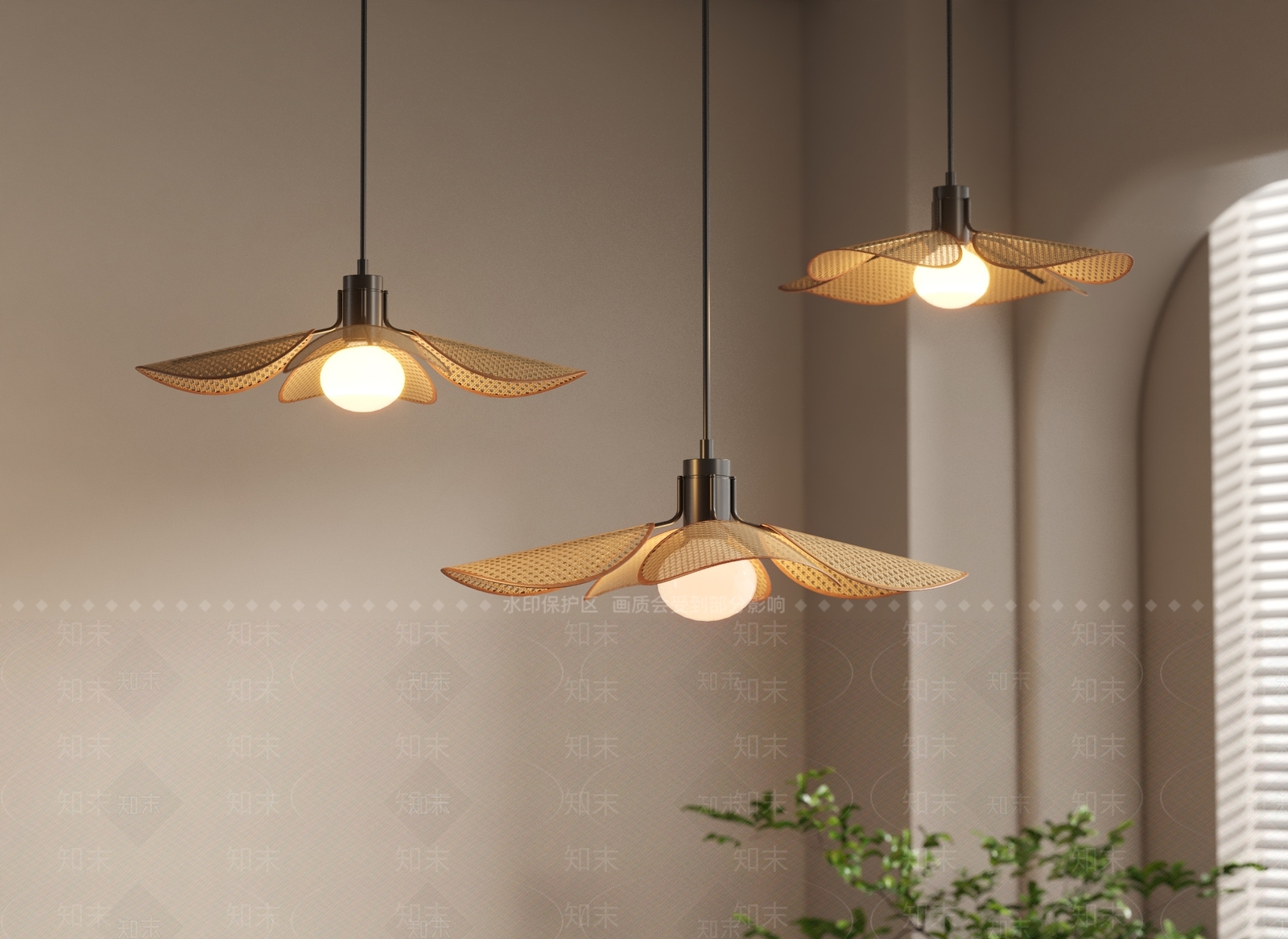 侘寂现代餐厅吊灯3D模型下载【ID:1201234769】