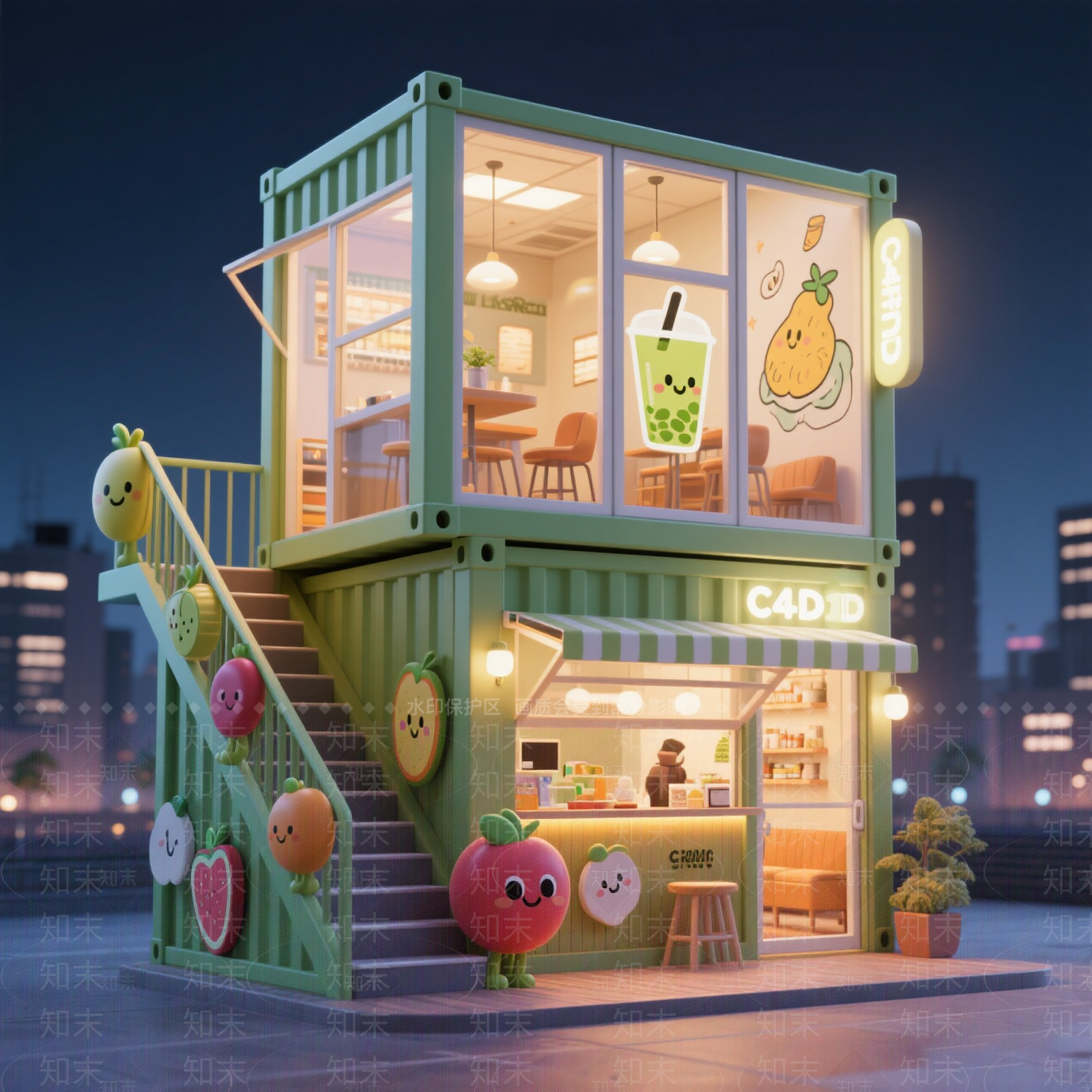 集装箱SU模型下载【ID:1201235964】