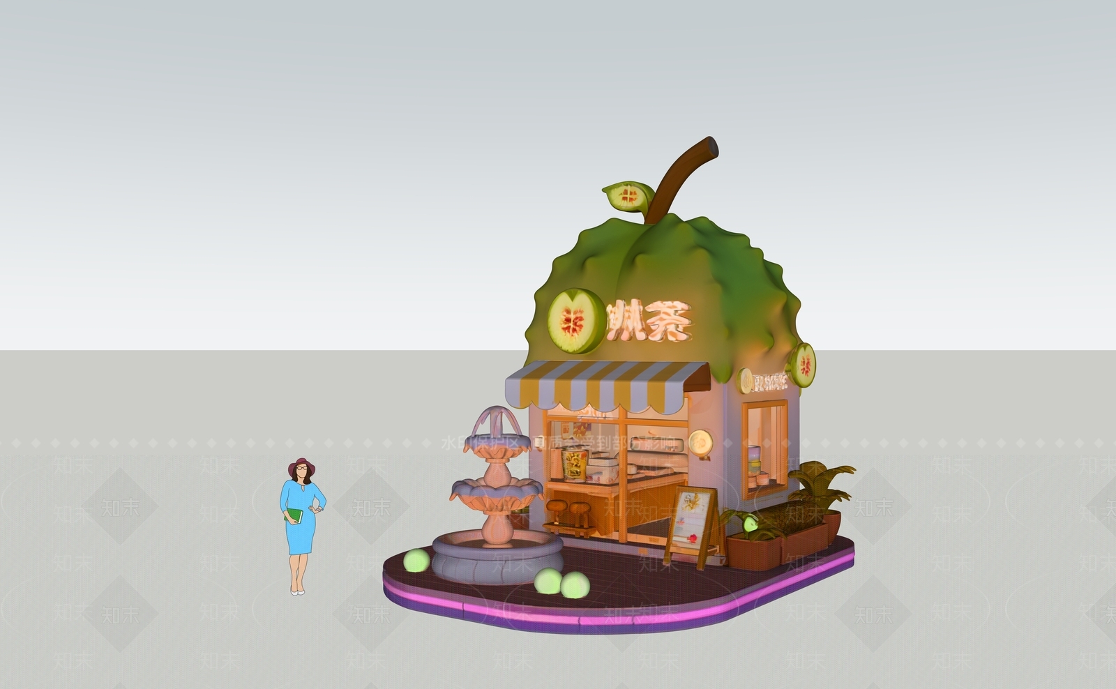 现代奶茶店SU模型下载【ID:1201236090】