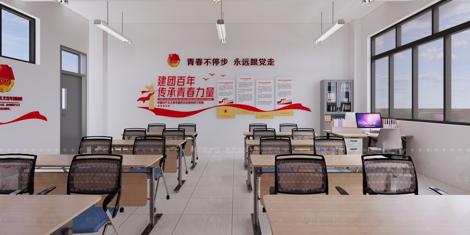 现代极简其他学校空间SU模型下载【ID:1201237323】