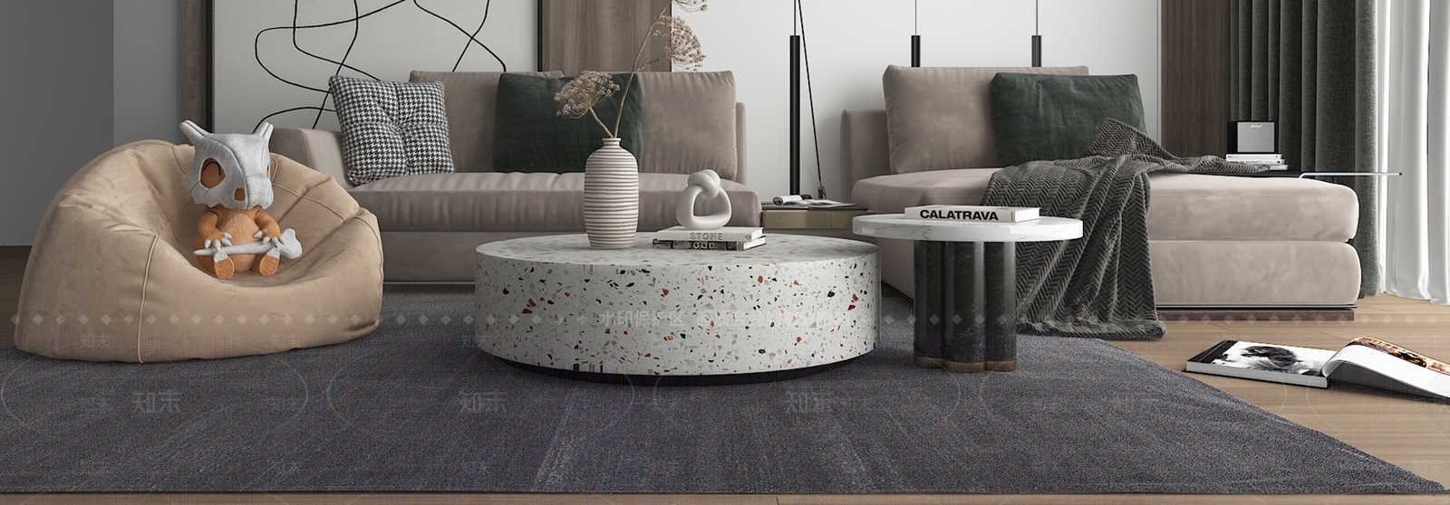 北欧沙发组合3D模型下载【ID:1201237898】