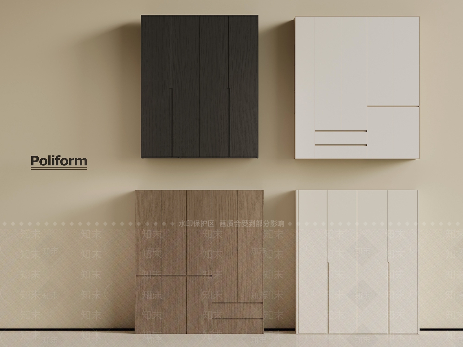 现代意式衣柜SU模型下载【ID:1201238892】