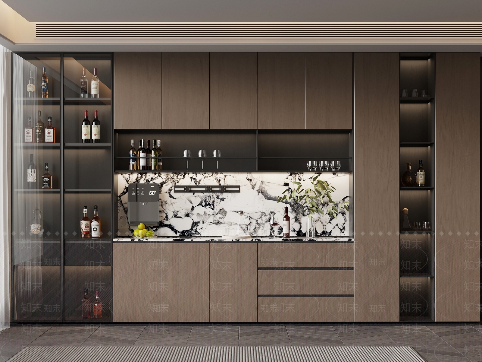 意式酒柜3D模型下载【ID:1201238946】