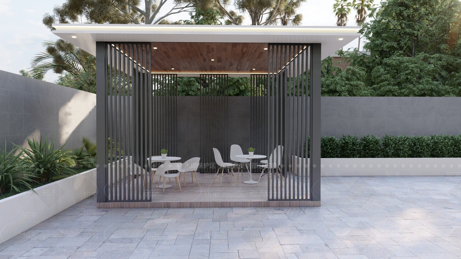 现代简约亭子SU模型下载【ID:1201239364】