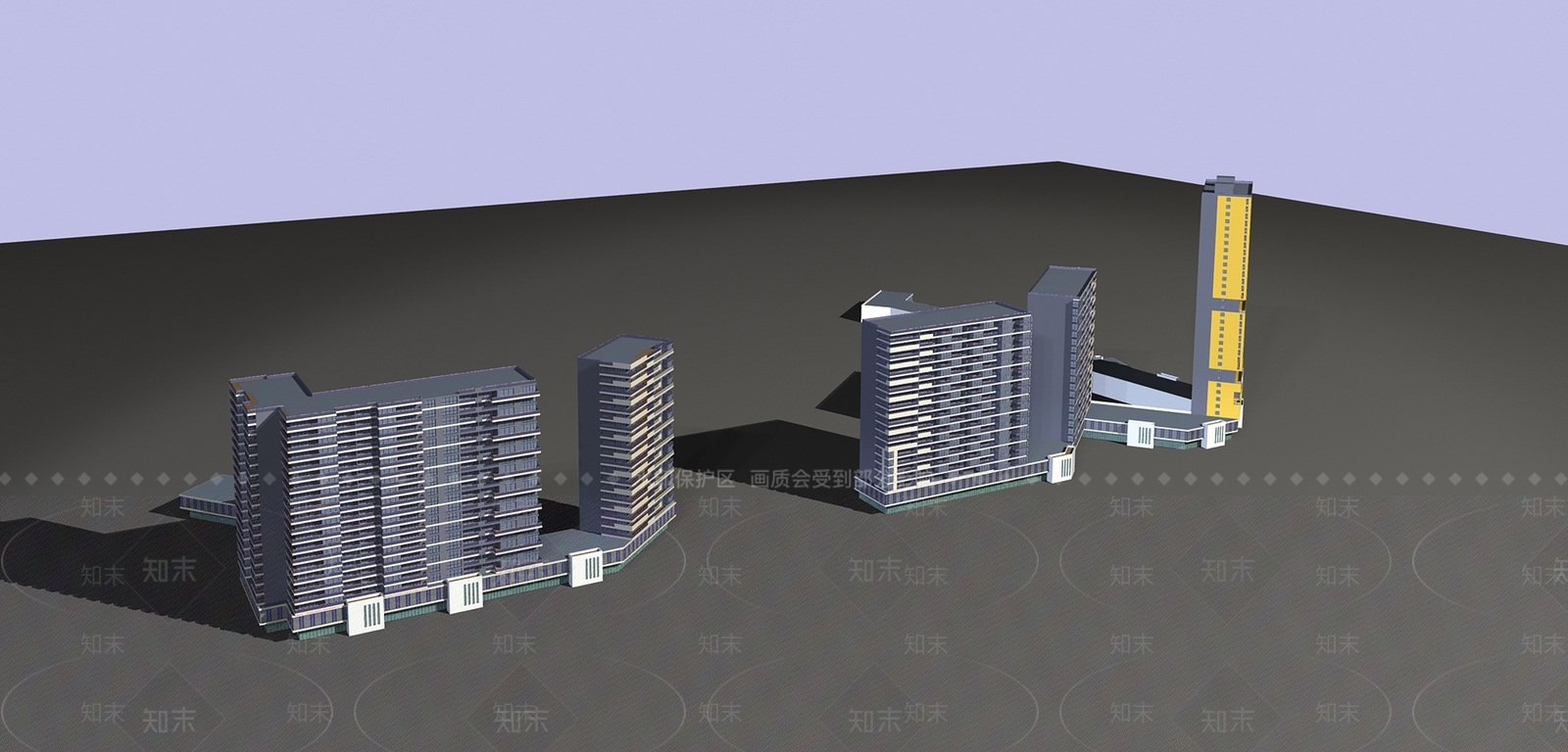 现代高层住宅3D模型下载【ID:1201240650】