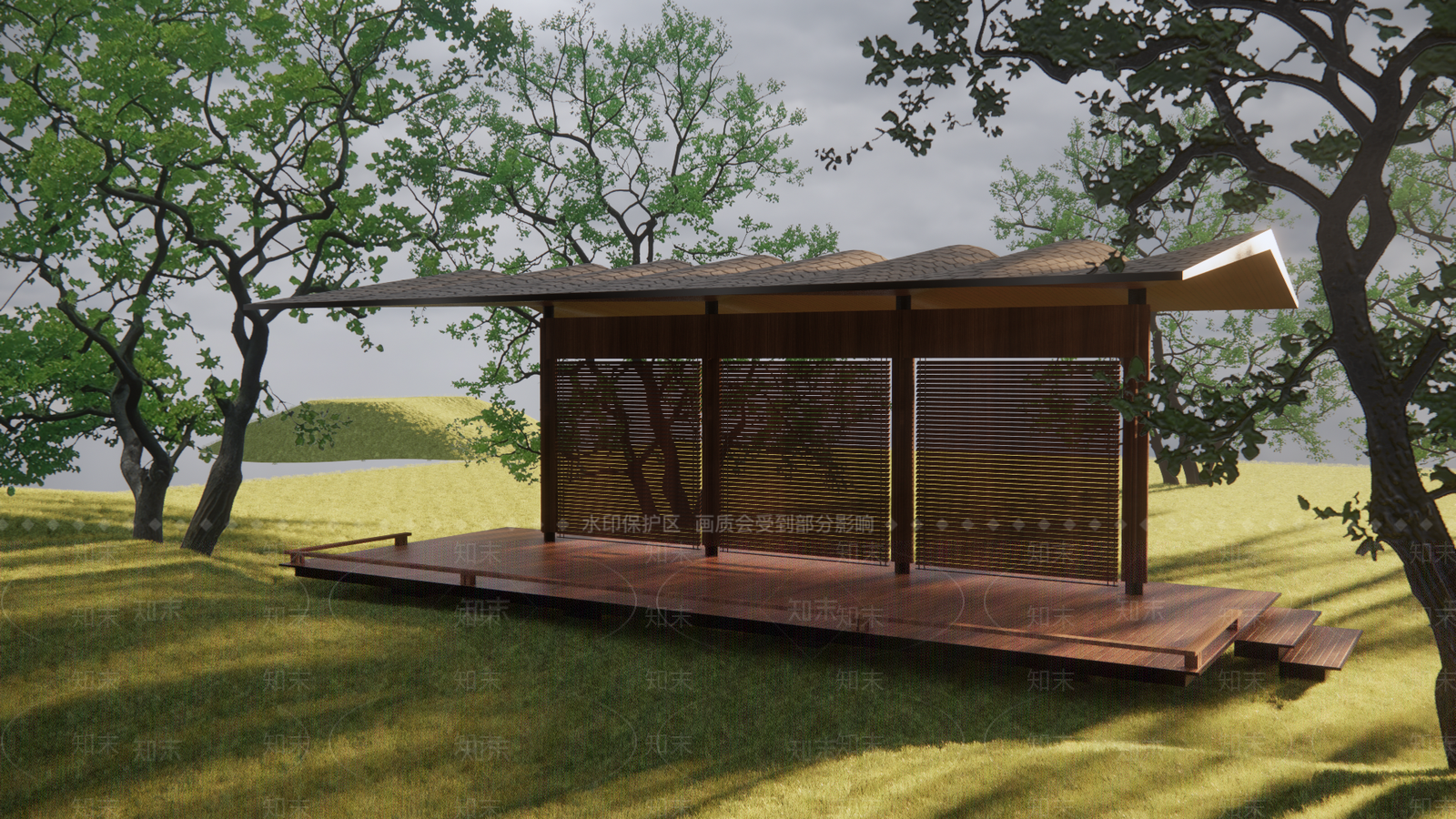 日式亭子SU模型下载【ID:1202504174】