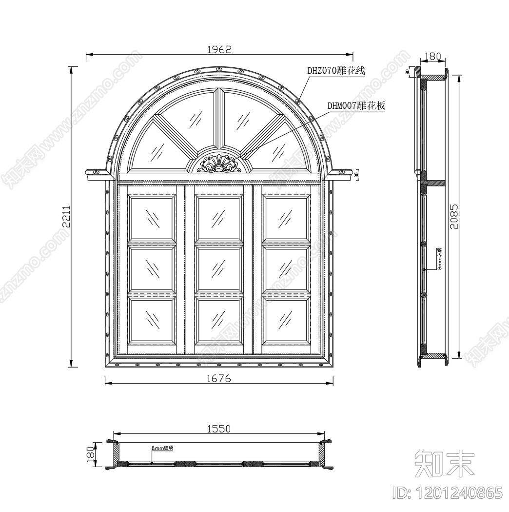 欧式法式窗施工图下载【ID:1201240865】