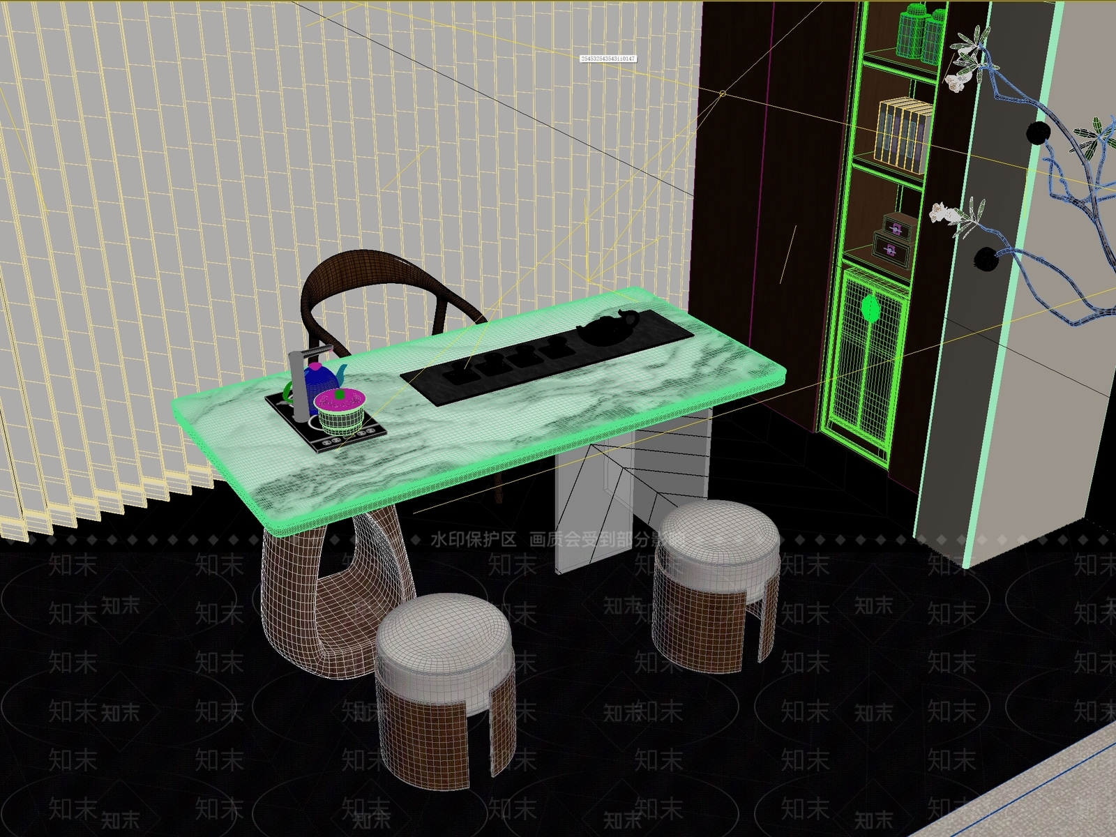 新中式中式茶桌椅3D模型下载【ID:1201241433】