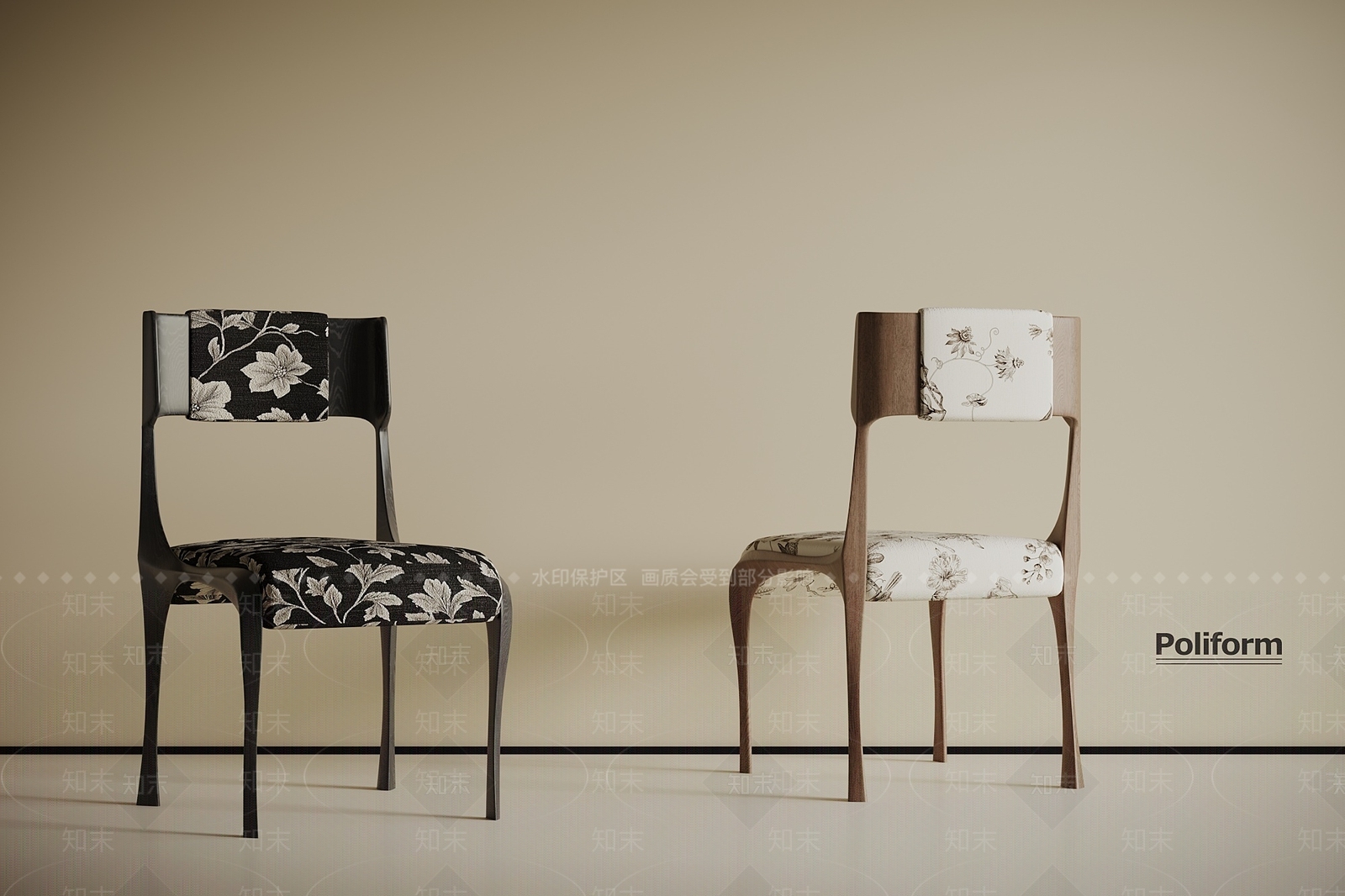 法式复古餐椅3D模型下载【ID:1201242413】