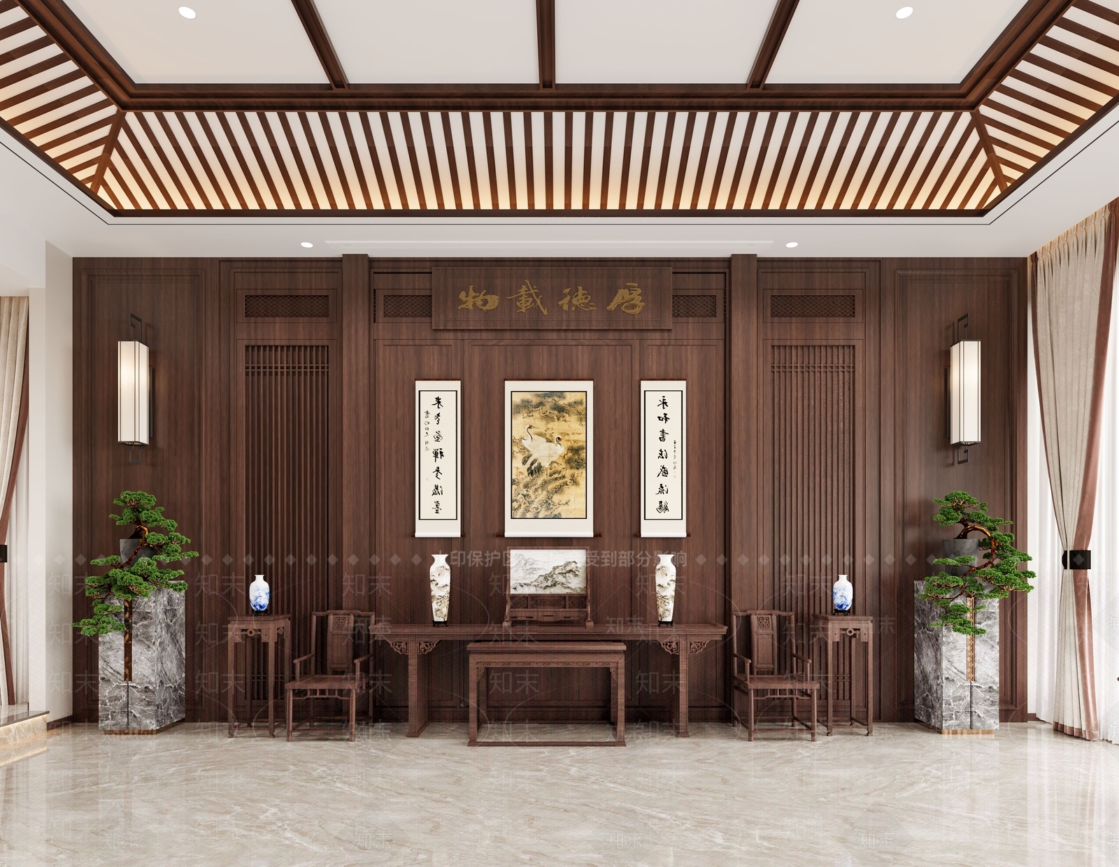 新中式佛堂3D模型下载【ID:1201244475】