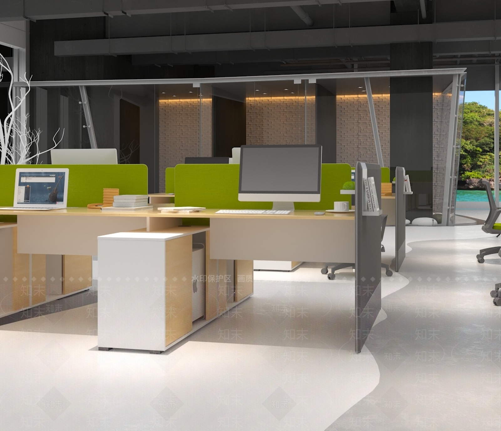 现代办公桌椅3D模型下载【ID:1201244896】