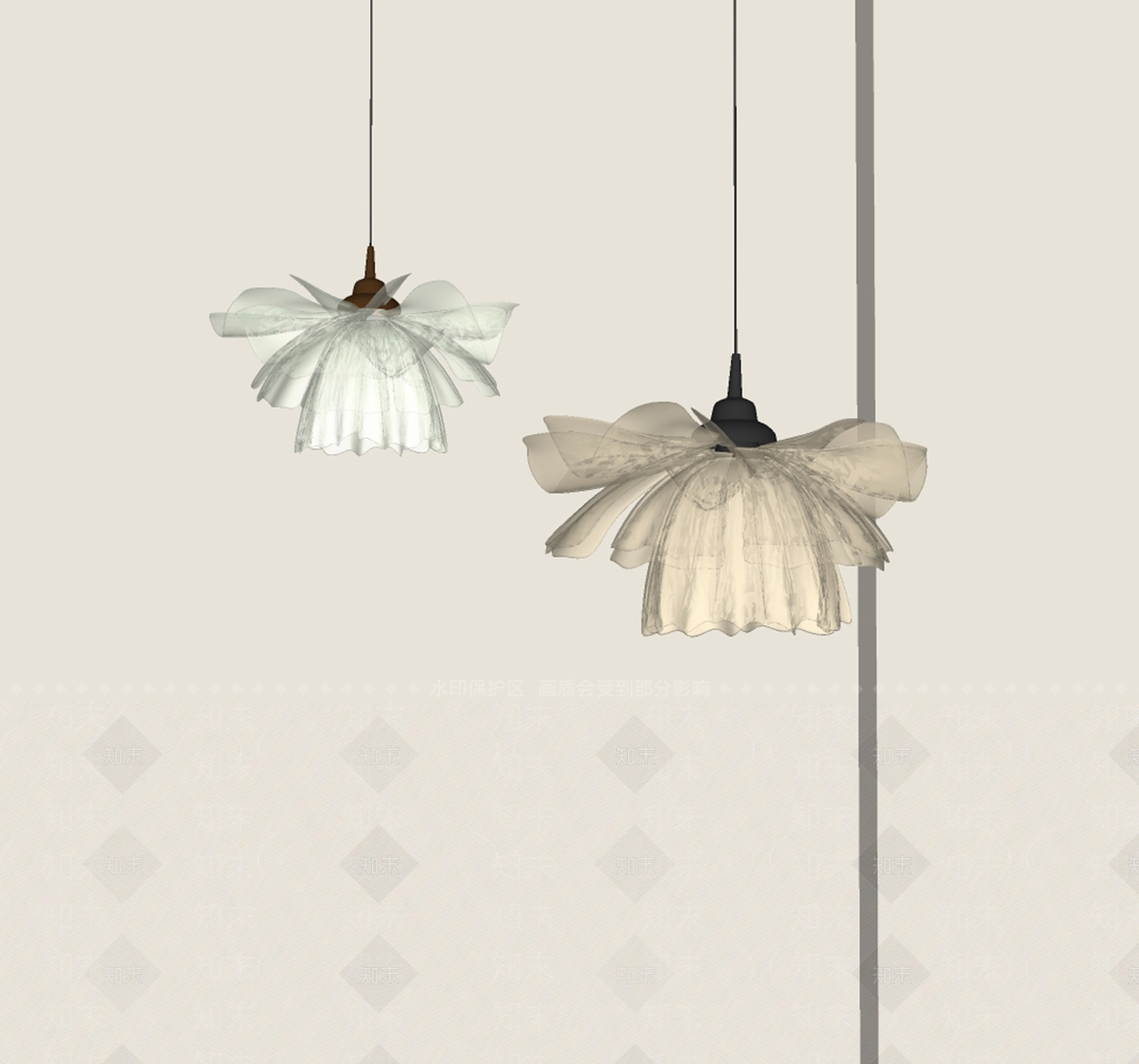 现代中古吊灯SU模型下载【ID:1201245402】