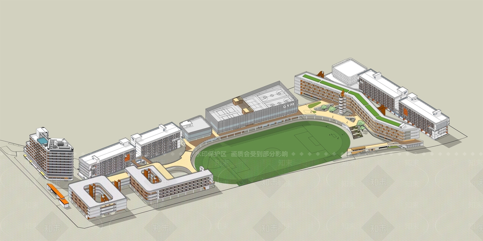 现代简约高中SU模型下载【ID:1201246123】