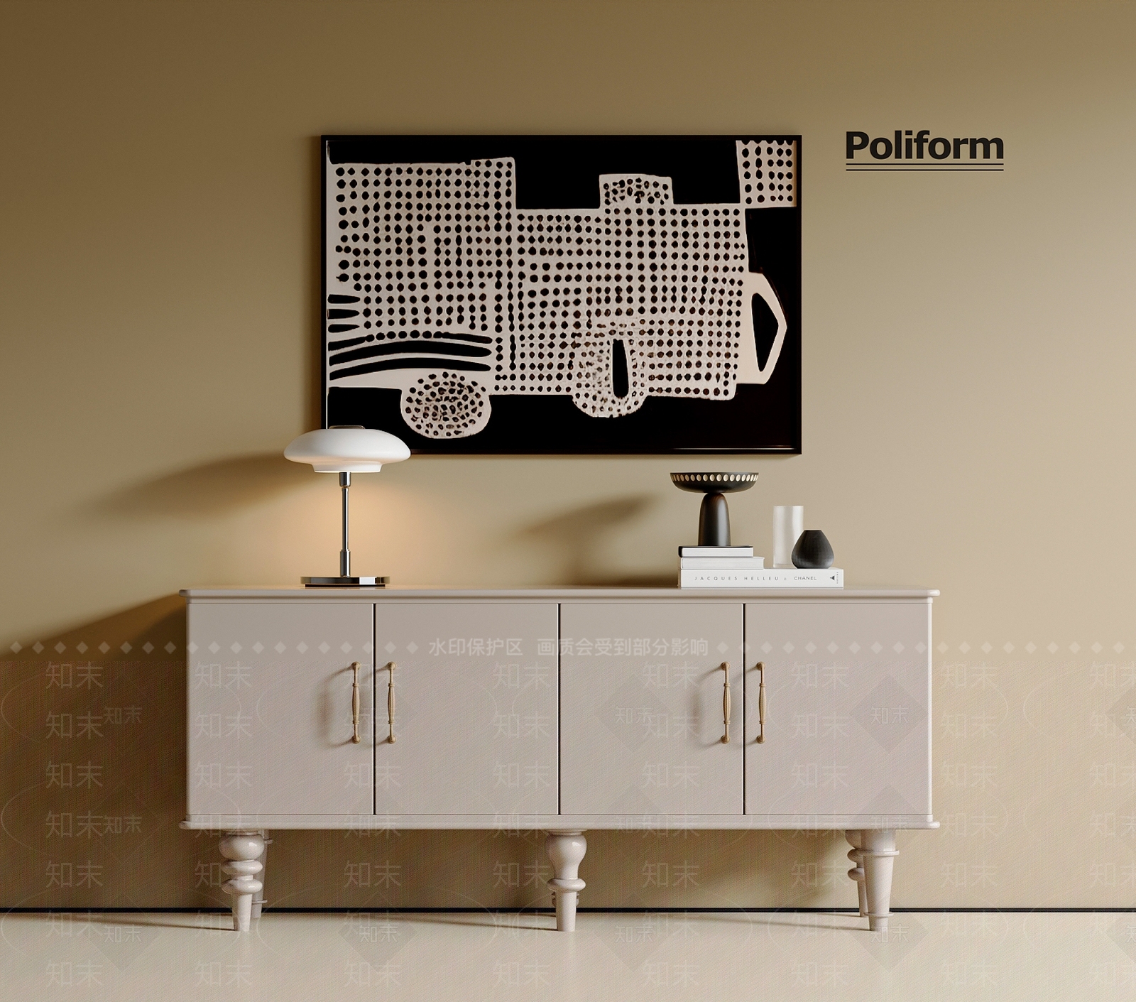 现代中古玄关柜3D模型下载【ID:1201248575】