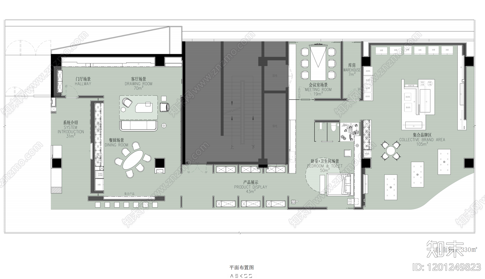 家具展厅施工图下载【ID:1201249823】
